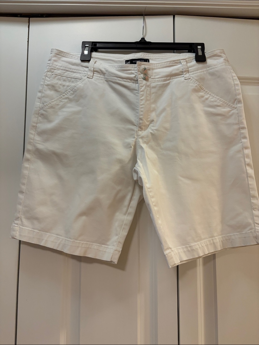 Lee Women's White Shorts - Classic Midrise